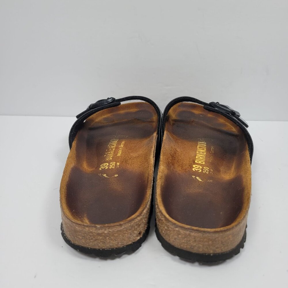 Birkenstock Madrid Women's Black Patent Slide Sandals US Size 8.5 EU 39 - Picture 4 of 9